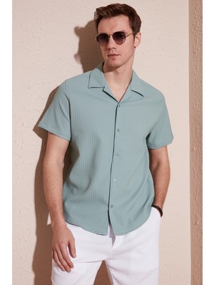 Buratti Apaş Yaka Kısa Kollu Regular Fit Gömlek Erkek Gömlek CF24S117842