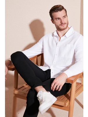 Buratti Pamuklu Regular Fit Tek Cepli Gömlek Erkek Gömlek CF24S128229