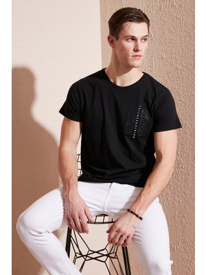 Buratti Bisiklet Yaka % 100 Pamuk Slim Fit T Shirt Erkek T Shirt 541QUINT