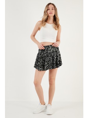 Lela Beli Lastikli Mini Şort Etek Bayan Etek 5864024