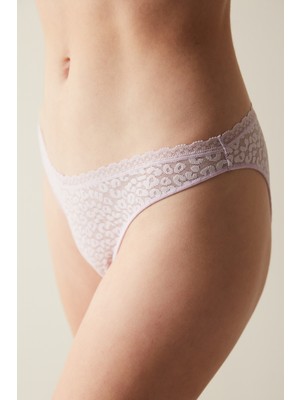 Penti Easy Lace V Kesim Pembe Slip Külot