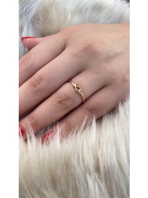 Fiyonk Kuyumculuk 14 Ayar Altın Mini Balık Yüzük