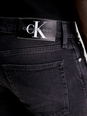 Calvin Klein Erkek Pamuklu Normal Bel 5 Cepli Düğmeli Siyah Jeans J30J324192-1BY