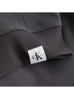 Calvin Klein Erkek Kapşonlu Yaka Fermuarlı Uzun Kollu Gri Sweatshirt J30J324619-PSM