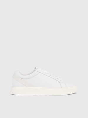 Calvin Klein Erkek Marka Logolu Bağcıklı Kaydırmaz Tabanlı Günlük Krem Sneaker HM0HM01292-0K4