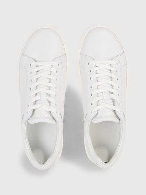 Calvin Klein Erkek Marka Logolu Bağcıklı Kaydırmaz Tabanlı Günlük Krem Sneaker HM0HM01292-0K4