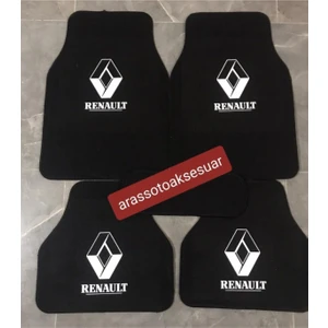 Gökas Auto Renault Broadway Logolu Siyah Çift Katlı Halı Paspas Seti