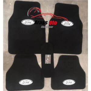 Gökas Auto Ford Connect Logolu Siyah Çift Katlı Halı Paspas Seti