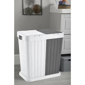 Twins Iki Bölmeli Kirli Çamaşır Sepeti Dokunmatik Kapak Kirli Çamaşır Sepeti 80 Lt