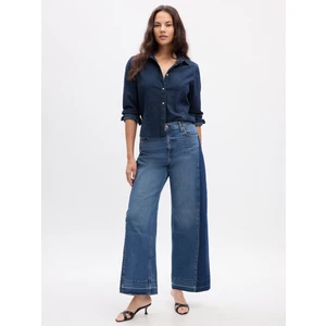 Kadın Mavi High Rise Stride Wide-Leg Jean Pantolon
