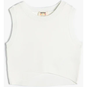 Kolsuz Crop Kazak Halter Yaka Dar Kalıp Asimetrik Kesim