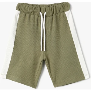 Şort Beli Bağcıklı Kontrast Detaylı