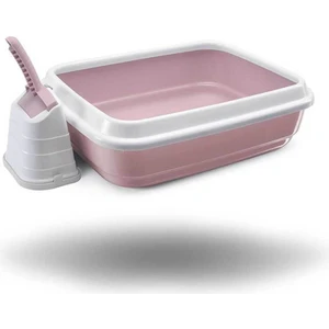 Imac Duo Açık Kedi Tuvalet Kabı ve Kürek Pembe
