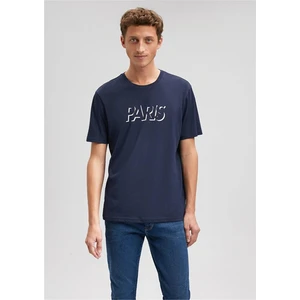 M0611955-70490 Gece Lacivert Erkek Regular Paris T-Shirt