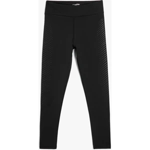 Spor Tayt Yüksek Bel Slim Fit Baskı Detaylı