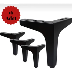 Sözer Orman (16 Adet) 12 cm Modern Mat Siyah Metal Mobilya, Dolap, Koltuk, Tv Ünitesi Ayakları