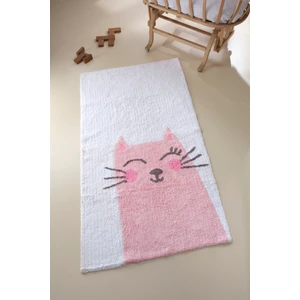 Kitty %100 Pamuk Çocuk Odası Halısı Pembe 80x150
