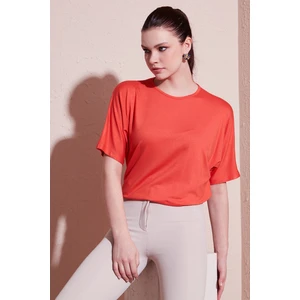 Bisiklet Yaka Oversize Esnek Dokulu Bluz Bayan Bluz 5864528