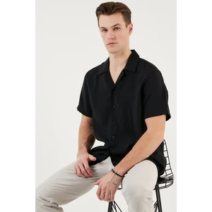 Regular Fit Apaş Yaka Kısa Kollu Gömlek Erkek Gömlek CF24S117929