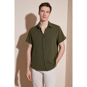 Pamuk Karışımlı Kısa Kollu Regular Fit Gömlek Erkek Gömlek CF23S113139