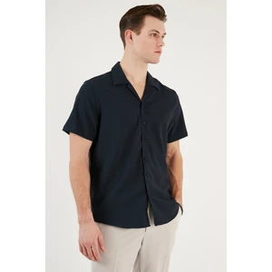 Regular Fit Apaş Yaka Kısa Kollu Gömlek Erkek Gömlek CF24S117927
