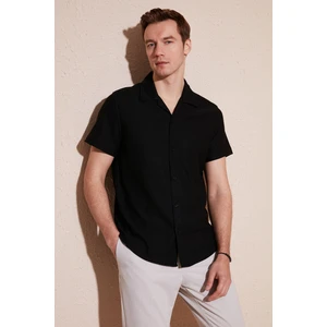 Pamuk Karışımlı Apaş Yaka Kısa Kollu Regular Fit Gömlek Erkek Gömlek CF24S115882