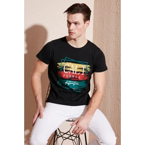 Pamuklu Slim Fit Bisiklet Yaka T Shirt Erkek T Shirt 541CALIFORNIA24