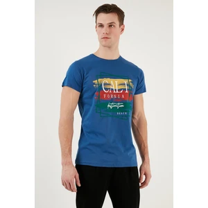 Pamuklu Slim Fit Bisiklet Yaka T Shirt Erkek T Shirt 541CALIFORNIA24