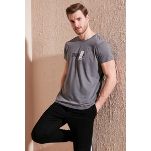 Pamuklu Slim Fit Bisiklet Yaka T Shirt Erkek T Shirt 541CHANGE24