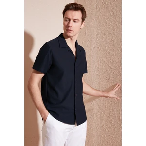 Pamuk Karışımlı Apaş Yaka Kısa Kollu Regular Fit Gömlek Erkek Gömlek CF24S115882