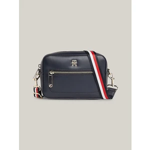 Tommy Hilfiger Kadın Logolu Deri Kart Bölmeli Günlük Kullanım Lacivert Omuz Çantası AW0AW15864-DW6