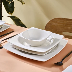 Square Bone Royal White 24 Parça 6 kişilik Yemek Takımı