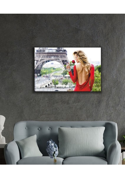 Kadınlar Paris ve Kırmızı Cam Tablo fiyatları