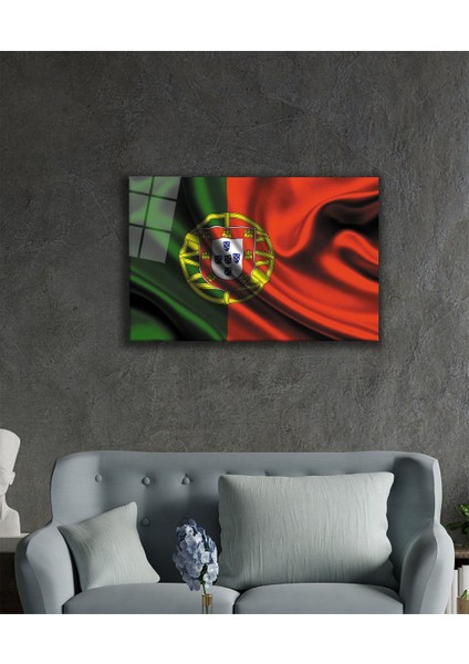 Portekiz Bayrağı Cam Tablo Portugal Flag