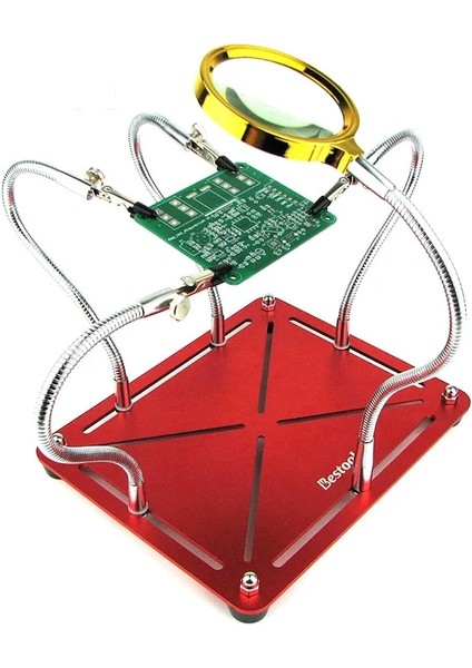 Büyüteç Tarzı Tookks Pcb Mıknatıs Tutucu Kelepçe Anakart Lehimleme Tutucu Üçüncü Yardım Eller Kaynak Aracı 4 Metal Esnek (Yurt Dışından)