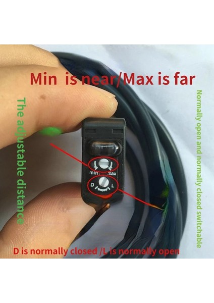 Model4 Tarzı Orijinal Küçük Hacimli Kare Lazer Fotoelektrik Anahtarı Cisimden Yansımalı Lazer Sensörü Npn Pnp Dc Üç Telli (Yurt Dışından)