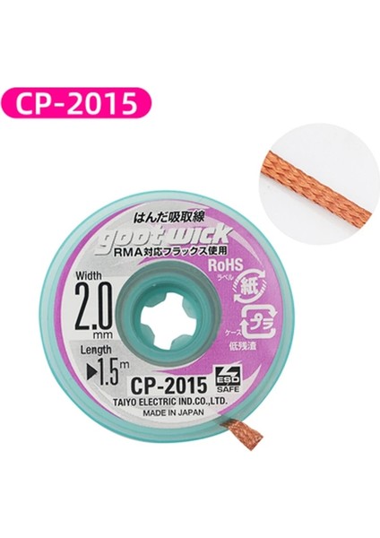 CP-3515 Stili 1 Parça Orijinal Goot Lehimleme Aksesuarı Fitil Örgülü Bakır Tel Lehim Sökme Fitili Bga Lehim Sökücü (Yurt Dışından) fiyatları