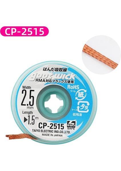 CP-3515 Stili 1 Parça Orijinal Goot Lehimleme Aksesuarı Fitil Örgülü Bakır Tel Lehim Sökme Fitili Bga Lehim Sökücü (Yurt Dışından) modelleri
