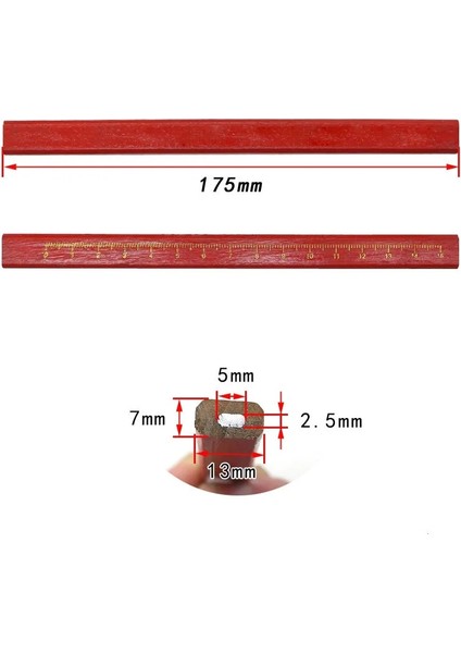 Mingjin Shop 1 D-Çember Stili 1 Bilgisayar Marangozlar Kalemler Blackred Kurşun Dıy Oluşturucu Marangozlar Ağaç Işleme Siyah Kalın Çekirdek Düzleştirilmiş Elips Işaret Kalemi Kalem (Yurt Dışından)