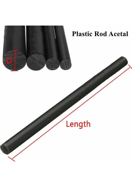 Beyaz Stil 5X100MM mm Asetal Çubuk Mühendislik Plastik Yuvarlak Çubuk Siyahbeyaz Uzunluk mm 1 Adet (Yurt Dışından)