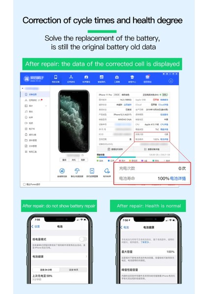 13PRO-MAX Tarzı iPhone Max Için I2C Br-13 Pil Onarım Programcısı Onarım Verileri Hatası Sağlık Uyarısı Döngü Süreleri Değiştirme (Yurt Dışından) indirimleri
