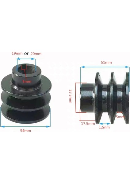 20MM Tarzı Id V Kayışlı Kasnak Makaralı Avara Yivli Kasnak F 168F 170F GX160 GX200 Motor 210C (Yurt Dışından)