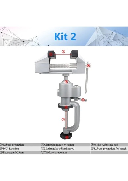 Kit 2 Stili Taşınabilir 360 Masa Döner Mengene Ağaç Işleme Evrensel Mini Kelepçeli Masa Tezgah Mengenesi Dönen Matkap Standı Hobi Kullanımı Dıy (Yurt Dışından)