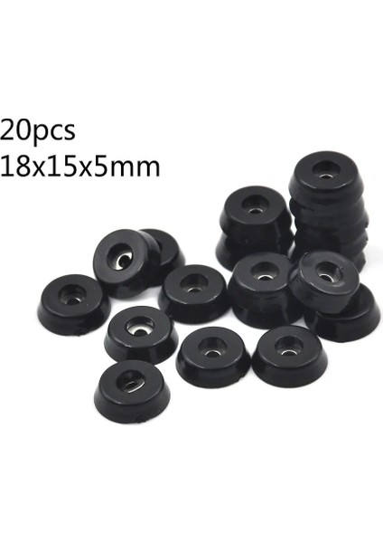 20 Adet 18X15X5MM Tarzı Kauçuk Kaymaz Masa Sandalye Mobilya Ayakları Bacak Pedleri Lastik Pedler Fayans Zemin Koruyucu (Yurt Dışından)
