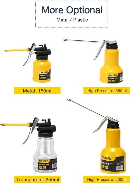300ML Tarzı Delı 500 ml Şeffaf Yağ Tenekesi Yüksek Basınçlı Yağlayıcı Gres Tabancası Genişletilmiş Yağmurlama Plastik Yağ Pompası Kutuları Mini Ev Enjektör Kutusu (Yurt Dışından) modelleri