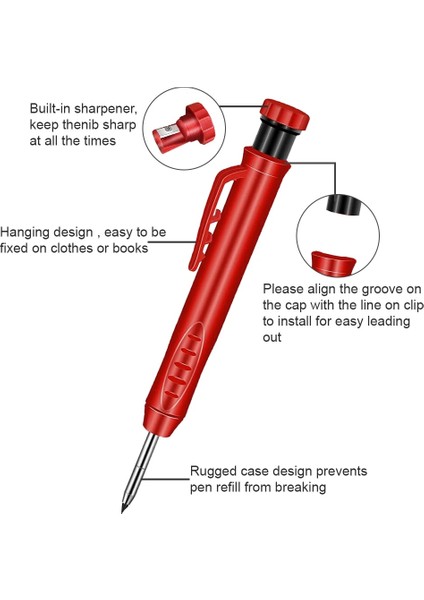 6 Adet Mix Doldurma Stili Katı Marangoz Kalem Seti Dolum Uçları ile Dahili Kalemtıraş Derin Delik Mekanik Kurşun Kalem Işaretleyici Ağaç Işleme Inşaat Aracı (Yurt Dışından) fiyatları