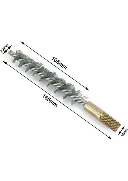 22MM Tarzı Dişli Tel Fırça Metal Fırça Çalışma Paslanmaz Çelik Tel Boru Boru Temizleme Baca Fırça Seti mm (Yurt Dışından)