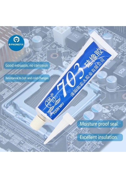 703-BEYAZ Tarzı 45G Silikon Endüstriyel Yapıştırıcı Tm-Licone Kauçuk Elektronik Mastik Beyaz Siyah Şeffaf Tutkal Sızdırmazlık Tutkalı (Yurt Dışından)
