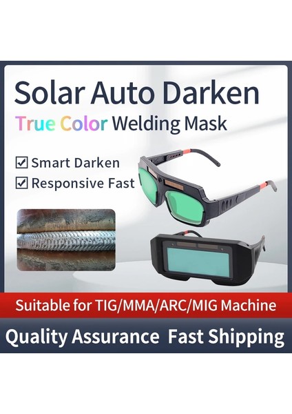 Mingjin Shop 1 YZ05 Gerçek Renk Stili Güneş Otomatik Kararan Gözler Maske Kaynak Kask Kaynak Maskesi Siperliğipatcheyes Kaynakçı Gözler Gözlük (Yurt Dışından)