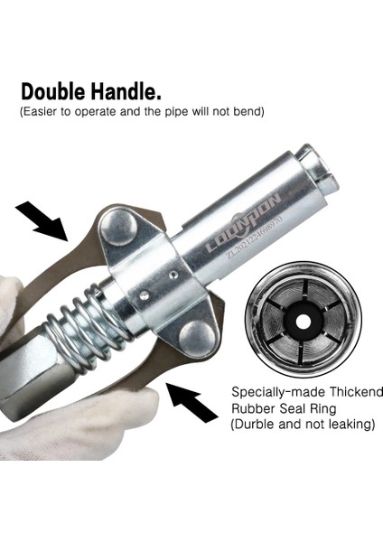B Tarzı Kilitleme Aracı Gres Tabancası Aksesuarları Çoğaltıcı Ağır Hizmet Tipi Çift Saplı Hızlı Bırakma Memesi Yağ Pompası Araba Şırınga Yağlayıcı Ucu (Yurt Dışından) fiyatları